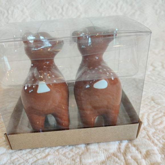 Tag Baby Spotted Reindeer Salt And Pepper Shakers Christmas Holiday Dinner Decor - Picture 3 of 7